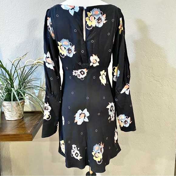 EUC Free People SunShadows Black Floral Dress, 4 - Picture 7 of 15